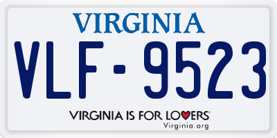 VA license plate VLF9523