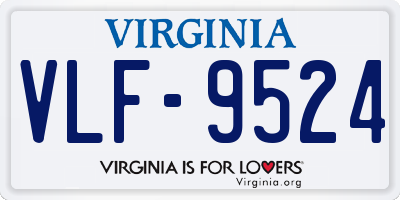 VA license plate VLF9524