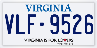 VA license plate VLF9526