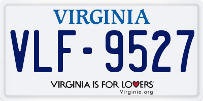 VA license plate VLF9527