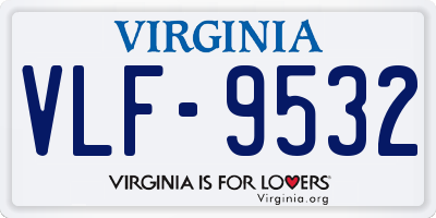 VA license plate VLF9532