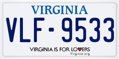 VA license plate VLF9533