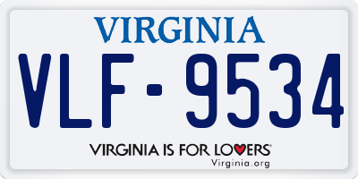 VA license plate VLF9534