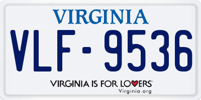 VA license plate VLF9536