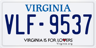 VA license plate VLF9537