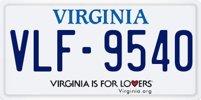 VA license plate VLF9540