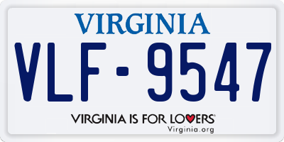 VA license plate VLF9547