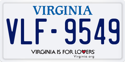 VA license plate VLF9549