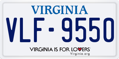 VA license plate VLF9550