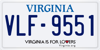 VA license plate VLF9551