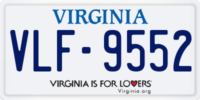 VA license plate VLF9552