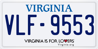 VA license plate VLF9553