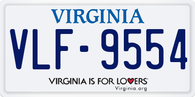 VA license plate VLF9554
