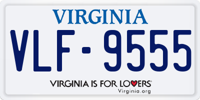 VA license plate VLF9555