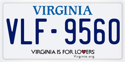 VA license plate VLF9560