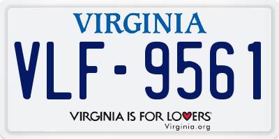 VA license plate VLF9561