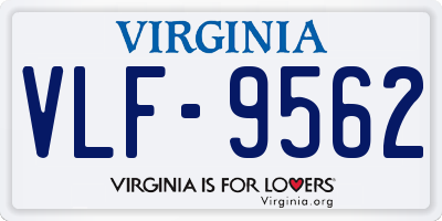 VA license plate VLF9562