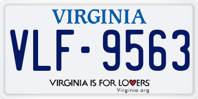 VA license plate VLF9563