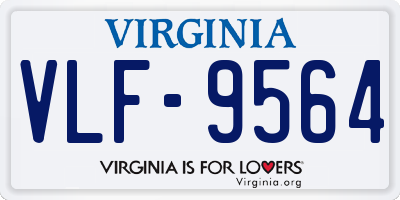 VA license plate VLF9564