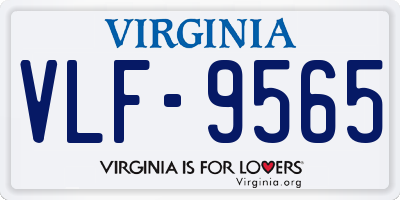 VA license plate VLF9565