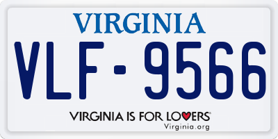 VA license plate VLF9566