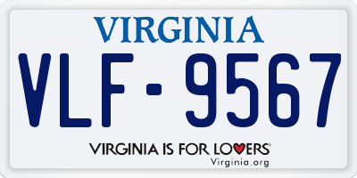 VA license plate VLF9567