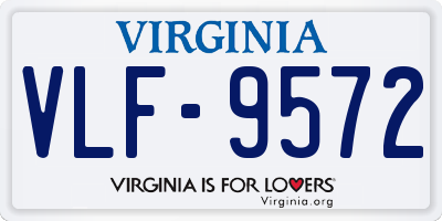 VA license plate VLF9572