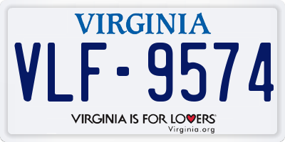 VA license plate VLF9574