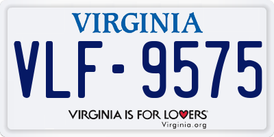 VA license plate VLF9575