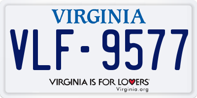VA license plate VLF9577