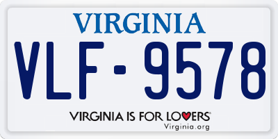 VA license plate VLF9578