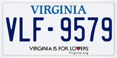 VA license plate VLF9579