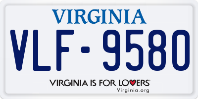 VA license plate VLF9580