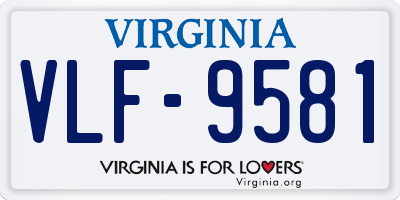 VA license plate VLF9581