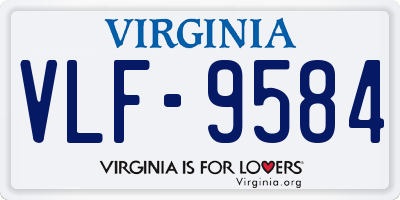 VA license plate VLF9584