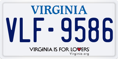 VA license plate VLF9586