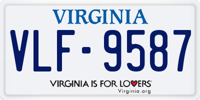 VA license plate VLF9587