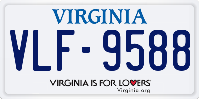 VA license plate VLF9588