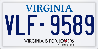 VA license plate VLF9589