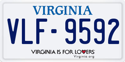 VA license plate VLF9592