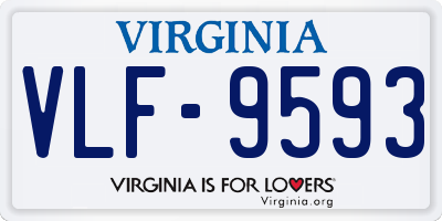 VA license plate VLF9593