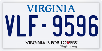 VA license plate VLF9596