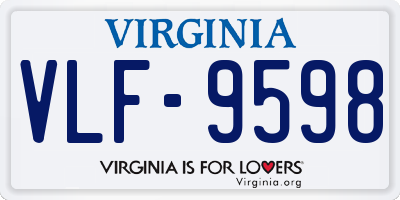 VA license plate VLF9598