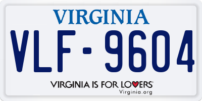 VA license plate VLF9604