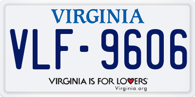 VA license plate VLF9606