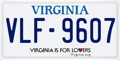 VA license plate VLF9607