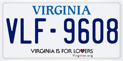 VA license plate VLF9608