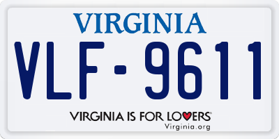 VA license plate VLF9611