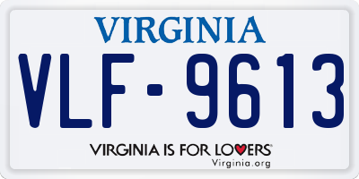 VA license plate VLF9613