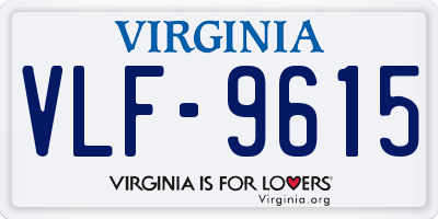 VA license plate VLF9615